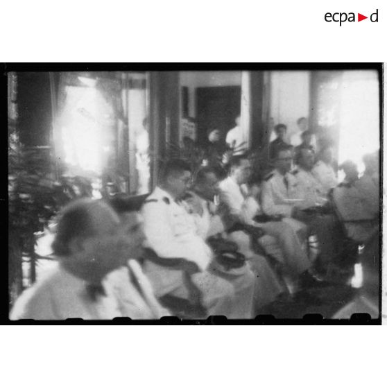 Commémoration en mémoire des morts pour la libération de la Cochinchine au Temple du Souvenir de Saigon. [description provisoire]