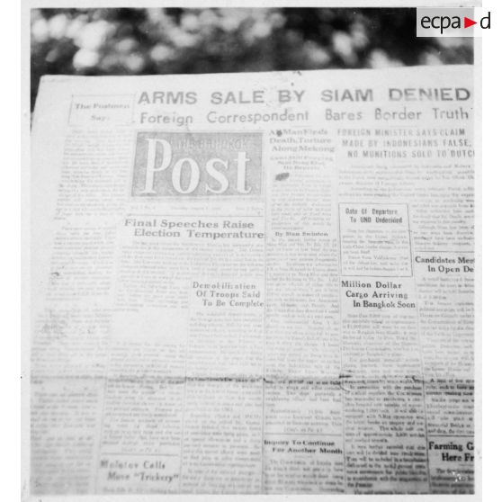 Reproduction traduite en anglais du journal siamois "Bangkok Post". [description provisoire]