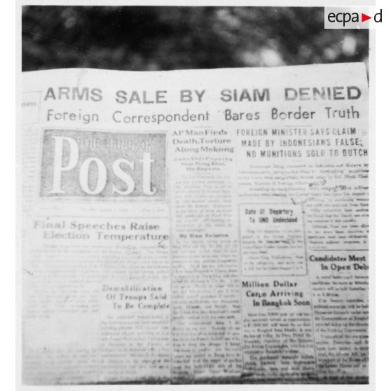 Reproduction traduite en anglais du journal siamois "Bangkok Post". [description provisoire]