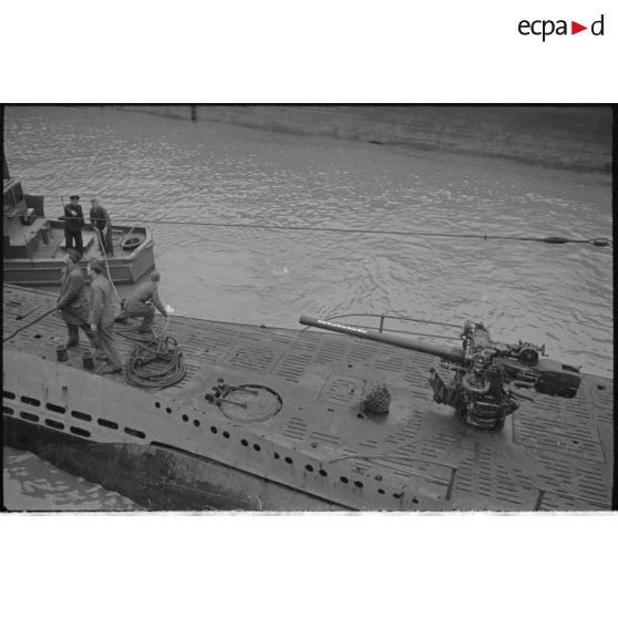 Retour de croisière du sous-marin U-552 à Saint-Nazaire.