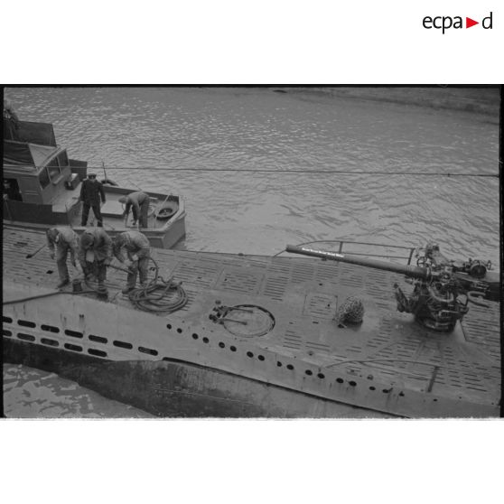 Retour de croisière du sous-marin U-552 à Saint-Nazaire.