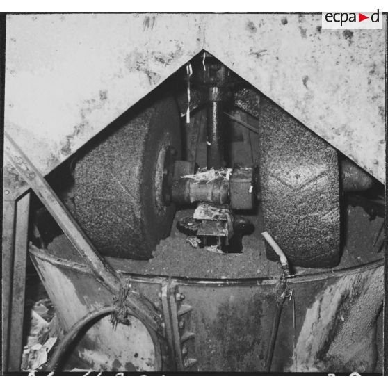 Aïn el Hadjar. Fabrique de papier. Broyage de la paille.