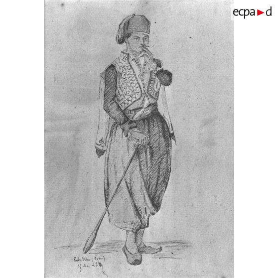 Alger. Musée colonial militaire Franchet d'Espéray. Dessin.