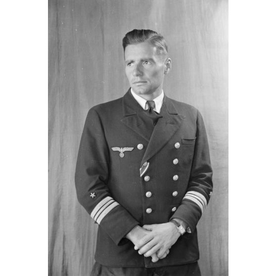 Portrait de Walter Flachsenberg commandant du sous-marin U-boot U-71.