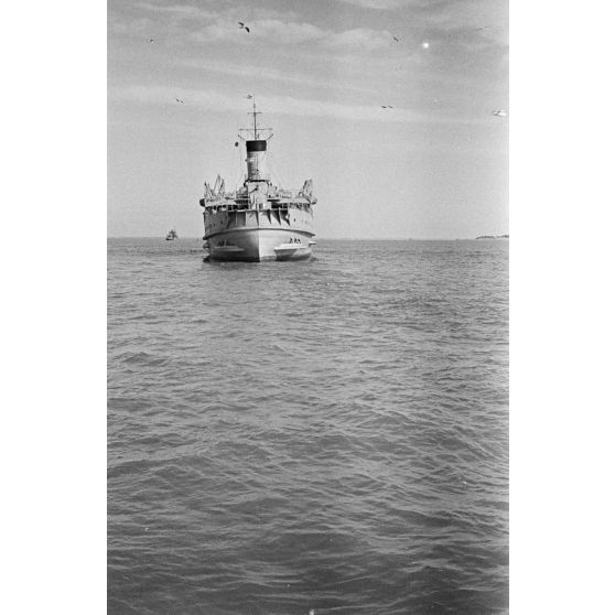 La poupe du mouilleur de mines Ostmark peu après des modifications apportées à Nantes.