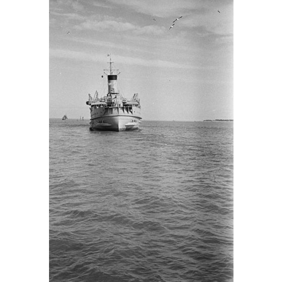 La poupe du mouilleur de mines Ostmark peu après des modifications apportées à Nantes.