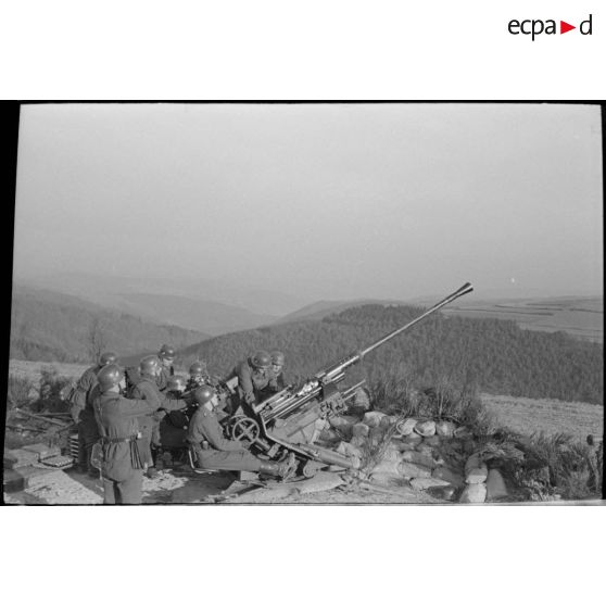 Les servants d'une pièce de DCA de 3,7-cm Flak 18.