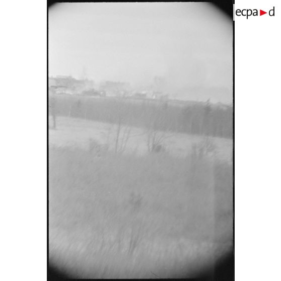 Vision à travers le télémètre d'un Nashorn d'un Schwere Panzerjäger Abteilung 519.