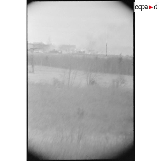 Vision à travers le télémètre d'un Nashorn d'un Schwere Panzerjäger Abteilung 519.