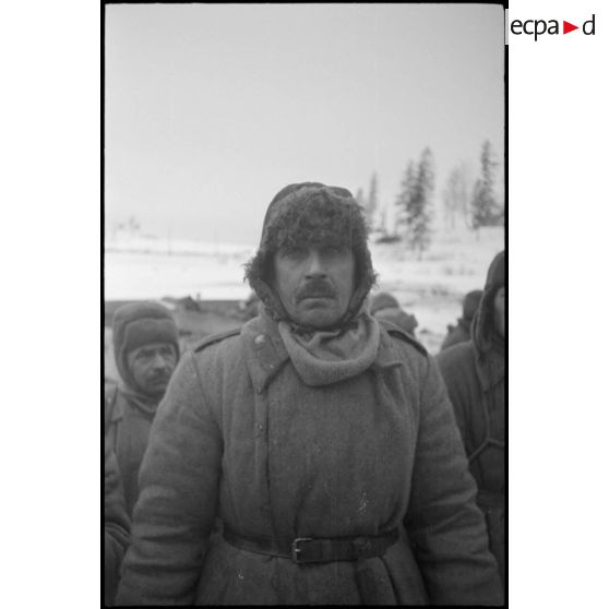 Portrait d'un prisonnier capturé par les Panzergrenadiers.
