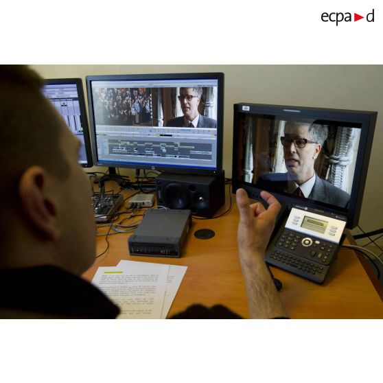 Service post-production de l'Etablissement de communication et de production audiovisuelle de la Défense.