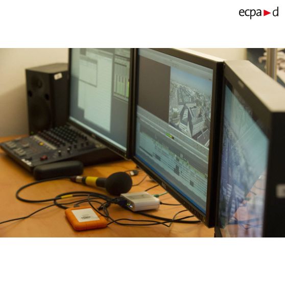Service post-production de l'Etablissement de communication et de production audiovisuelle de la Défense.
