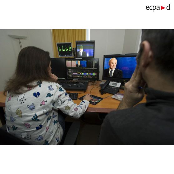 Service post-production de l'Etablissement de communication et de production audiovisuelle de la Défense.