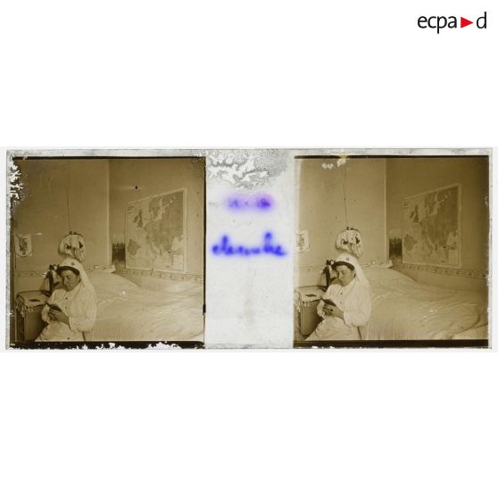 [Hôpital militaire de Verdun] : ma chambre. [légende d'origine]