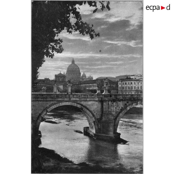 [Rome. Le pont Saint-Ange et le Vatican. Sans date.]