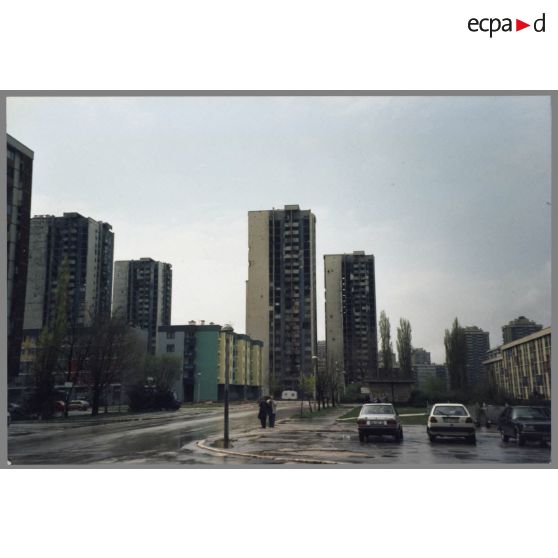 Le quartier de Grbavica - Sarajevo. [légende d'origine]