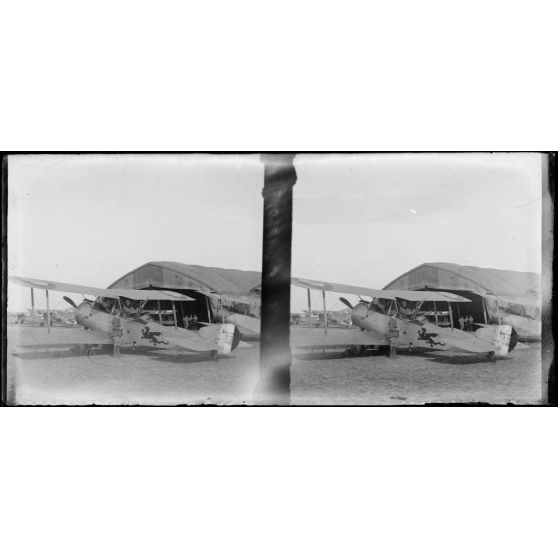 [SPAD de l’escadrille N 65 orné d’une chimère noire].