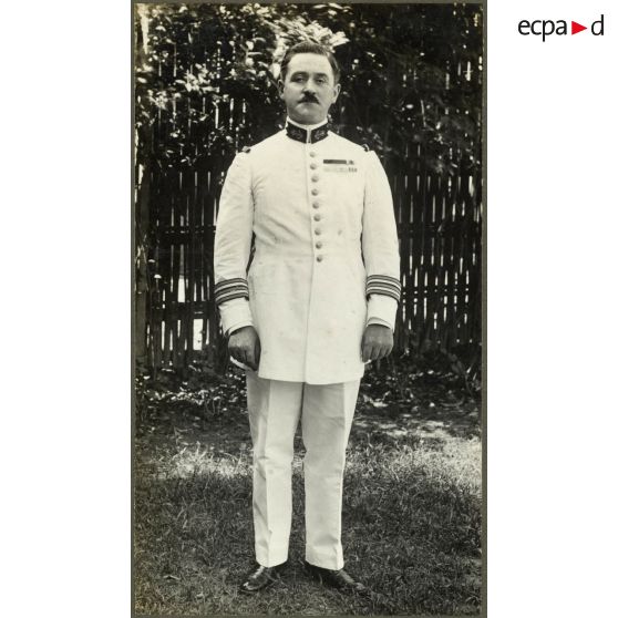 Le colonel Marcaire, commandant le détachement français de Shanghai.<br>