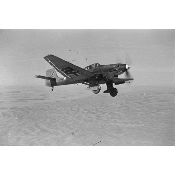 Bombardiers Junkers Ju-87 Stuka du Sturzkampfgeschwader 3 lors d'une mission au-dessus de l'Egypte.