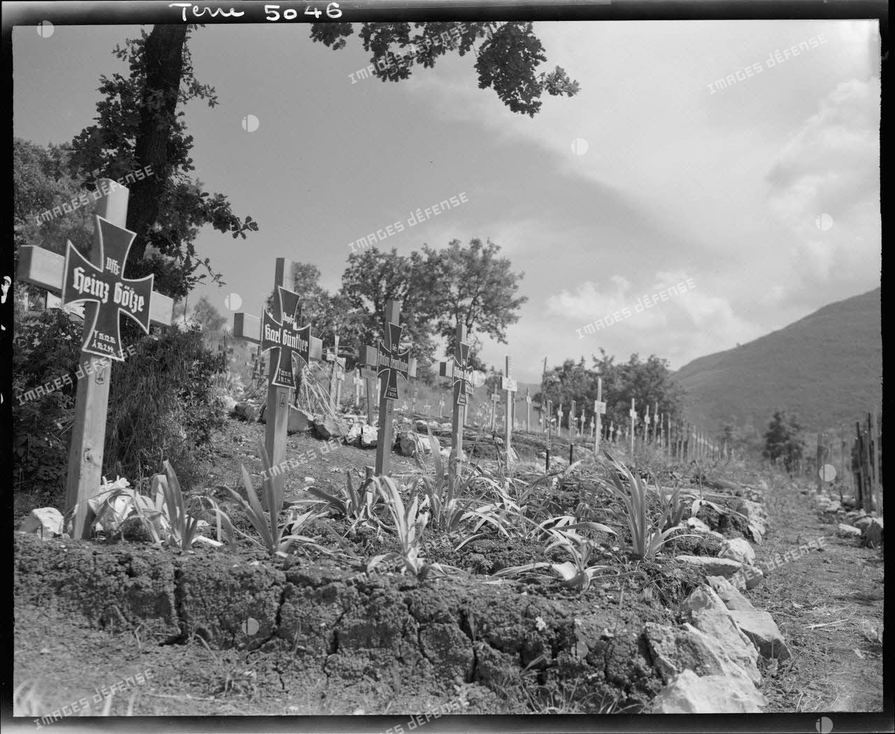Cimetière allemand près de la commune de Sant' Oliva, dans la vallée du Liri.