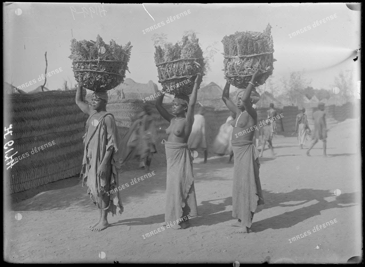 Garoua. Femmes portant du mil. [légende d'origine]