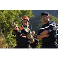 En Corse, lors de l'opération Hèphaïstos, sur le terrain d'entraînement de la caserne USC5 (Unité d'Instruction et d'Intervention de la Sécurité Civile) de Corte.