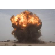 Destruction de munitions sur le polygone explosif de Gao, au Mali.