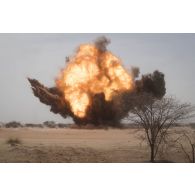 Destruction de munitions sur le polygone explosif de Gao, au Mali.
