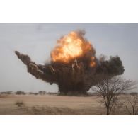 Destruction de munitions sur le polygone explosif de Gao, au Mali.