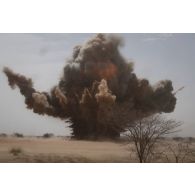 Destruction de munitions sur le polygone explosif de Gao, au Mali.