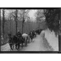 Route de Villers-Cotterêts (Aisne). Troupes anglaises allant au repos. [légende d'origine]