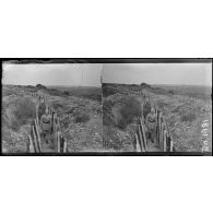 Fort de Douaumont, le révérend Mac Farland dans le boyau conduisant au fort. [légende d'origine]