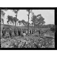 Visite des jardins potagers du 1e zouaves. St Denis. Fort de l'Est. Visite des jardins. [légende d'origine]