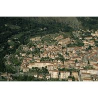 Vue aérienne de la citadelle de Corte en Haute-Corse.