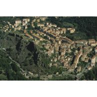 Vue aérienne de la citadelle de Corte en Haute-Corse.