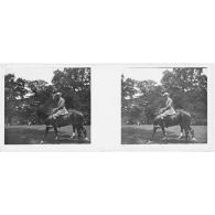 [Un cavalier dans un parc londonien].