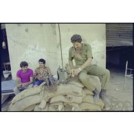 Un poste tenu par les milices chrétiennes au Liban sud.