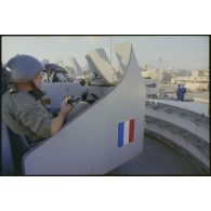 Poste de combats sur l'Argens pendant le débarquement dans le port de Beyrouth.