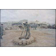 Lancement d'un ballon-sonde par le 12e RA, Beyrouth.