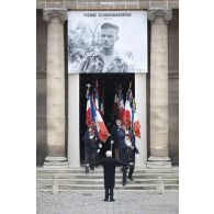 Cérémonie d'obsèques de Pierre Schoendoerffer dans la cour d'honneur de l'Hôtel national des Invalides.