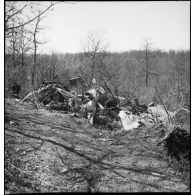 Plan général de la carcasse de l'avion de reconnaissance allemand abattu.