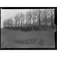 Soissons. Arrivée d'un contingent américain. L'artillerie arrive au cantonnement. [légende d'origine]