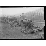 Mercin-Pommiers (Aisne). Le parc des trophées. Minenwerfer de 24,5. [légende d'origine]
