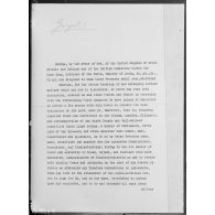 Pages dactylographiées en anglais. Traité de Paix 1919 ? [légende d'origine]