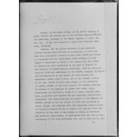 Pages dactylographiées en anglais. Traité de Paix 1919 ? [légende d'origine]