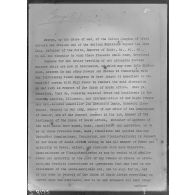 Pages dactylographiées en anglais. Traité de Paix 1919 ? [légende d'origine]