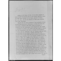 Pages dactylographiées en anglais. Traité de Paix 1919 ? [légende d'origine]