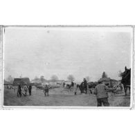 L'arrivée à la gare d'Auve. [légende d'origine]