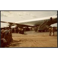 Mission remplie, Parcours Ati-Djamena effectué en 5 jours. Les derniers éléments du Groupement sont prêts à l'embarquement. [légende d'origine]<br>