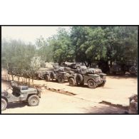 N'Djamena- Le Peloton d'alerte (II° escadron du RICM, photographe : Dehaies). [légende d'origine]<br>